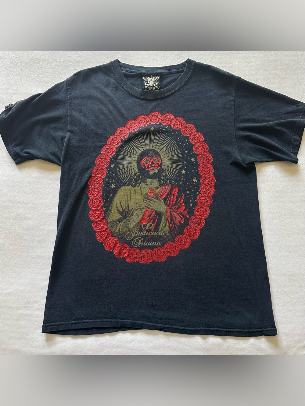 vintage y2k 666 la marca del diablo jesus in luchador mask t / size medium
